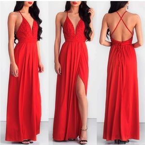 Formal Red long maxi dress